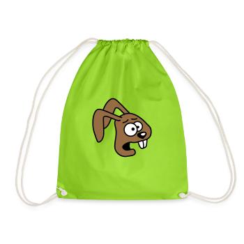 Lapin Horrifié Craintif Désespéré Confus Cool - Sac de sport léger - vert néon - Devant