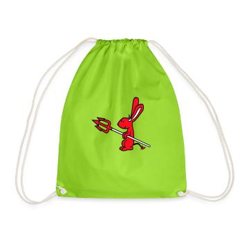 Bunny Devil Démon Mal Satan Enfer Trident Costume - Sac de sport léger - vert néon - Devant