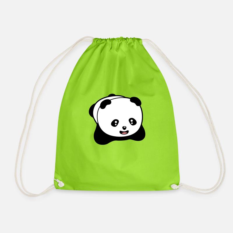 Lachender kawaii panda - Turnbeutel - Neongrün