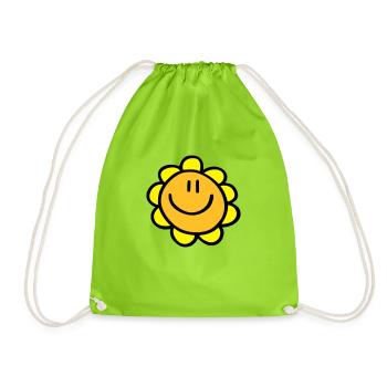 sourire de fleur de soleil - Sac de sport léger - vert néon - Devant