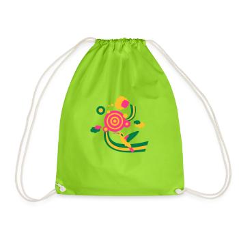 rainbow kolibri fantasy - Drawstring Bag - neon green - Front