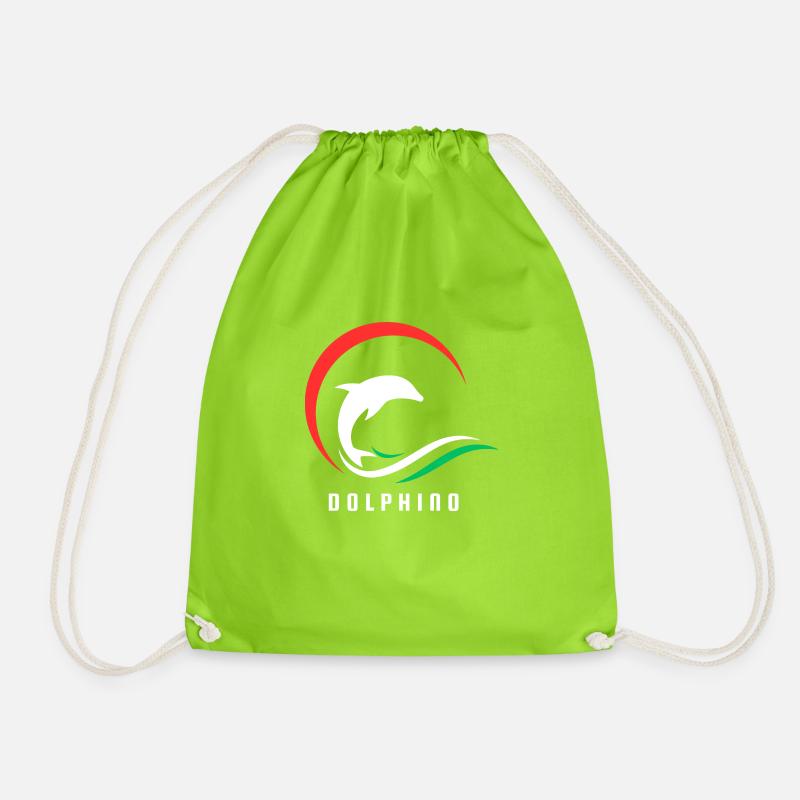 Dauphin, Logo Design, Drôle - Sac de sport léger - vert néon
