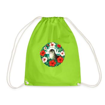 Hawaiianisches Mönchssiegel im Retro-Stil - Turnbeutel - Neongrün - Vorne
