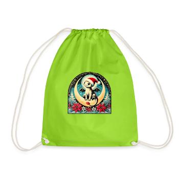Baby Dragon Christmas - Drawstring Bag - neon green - Front