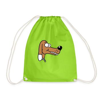 Visage de chien Petit Tête d’animal de compagnie Mignon - Sac de sport léger - vert néon - Devant