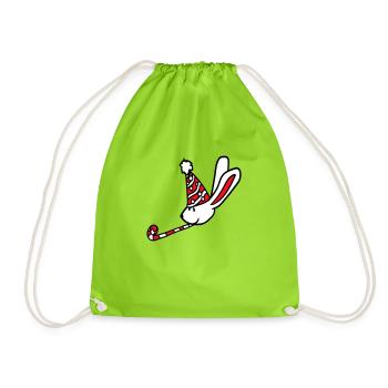 Lapin Anniversaire Années Vieux Cadeau Serviette Chapeau de fête - Sac de sport léger - vert néon - Devant
