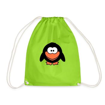 corbeau bande dessinée oiseau se tient debout peeps humour de dessin animé drôle - Sac de sport léger - vert néon - Devant