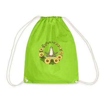 Zen Sloth - Drawstring Bag - neon green - Front
