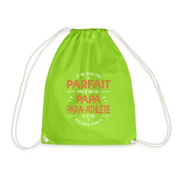 je suis un papa para athlète cadeau handicape - Sac de sport léger - vert néon - Devant