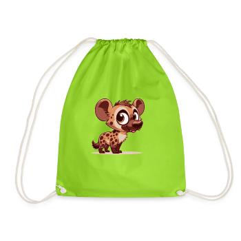 Baby-Hyäne - Turnbeutel - Neongrün - Vorne