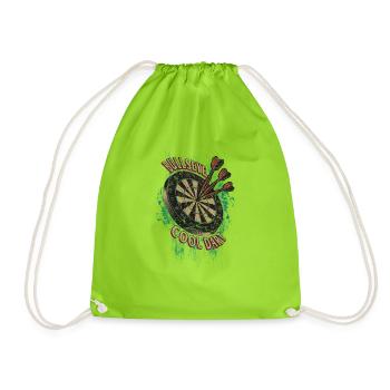Bullseye Cool Dart - Dart T-Shirts RAHMENLOS - - Turnbeutel - Neongrün - Vorne