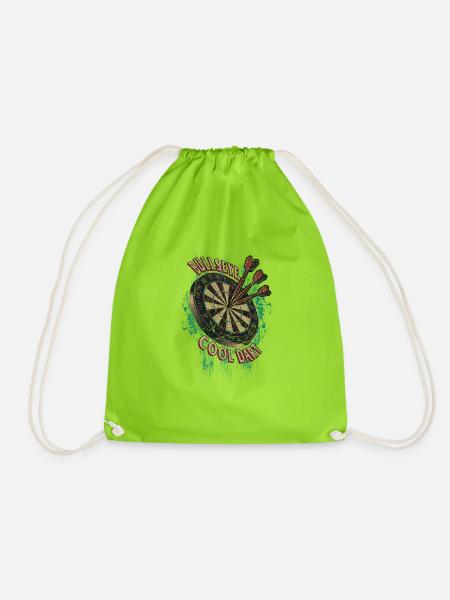Bullseye Cool Dart - Dart T-Shirts RAHMENLOS - - Turnbeutel - Neongrün