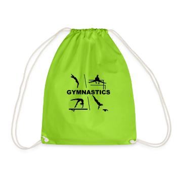 Gymnastics, gymnast, gymnastics - Drawstring Bag - neon green - Front