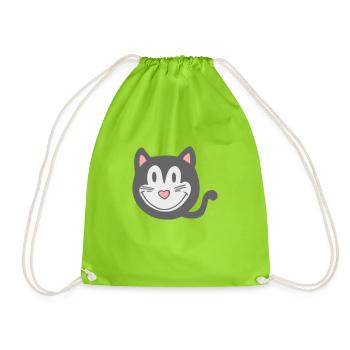 Katze, meow 2 - Turnbeutel - Neongrün - Vorne