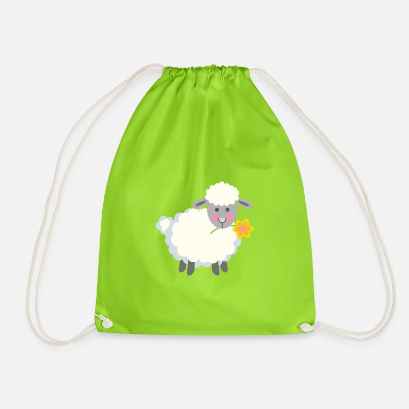 Beautiful sheep - Drawstring Bag - neon green