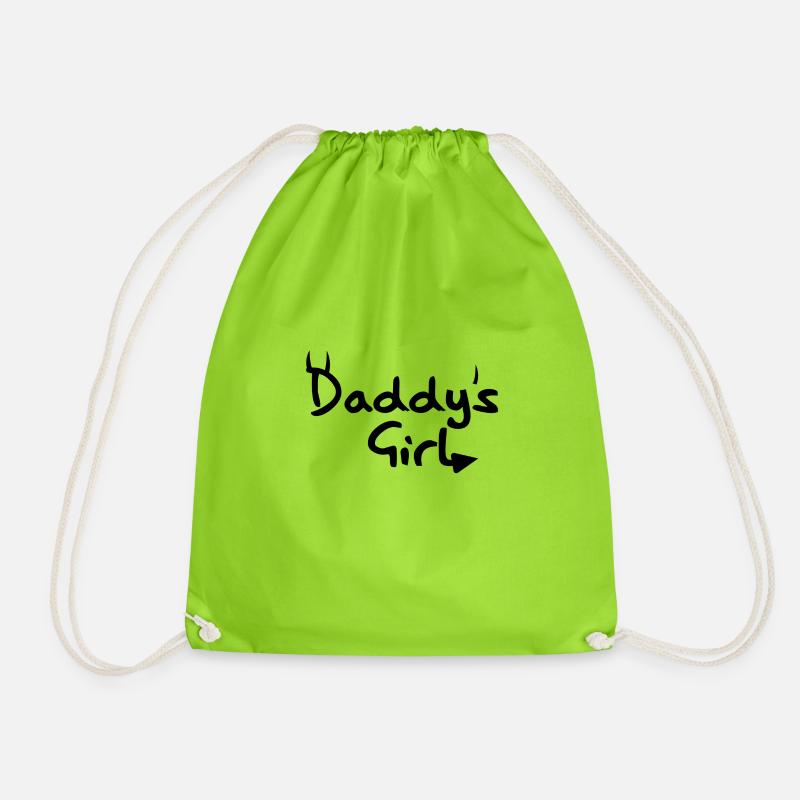 Daddy girl black - Drawstring Bag - neon green