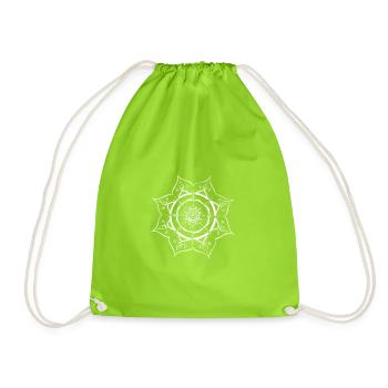 Mandala Spider Web Design - Drawstring Bag - neon green - Front