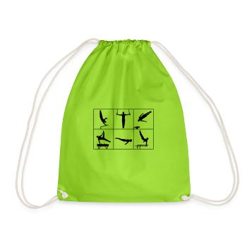 Gymnastique, Gymnastique Hommes - Sac de sport léger - vert néon - Devant