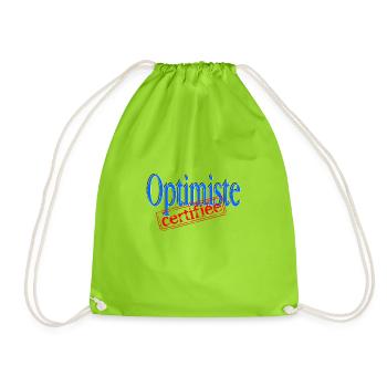 Optimiste certifiée - Sac de sport léger - vert néon - Devant