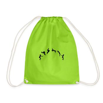 Gymnastics, backflip - Drawstring Bag - neon green - Front