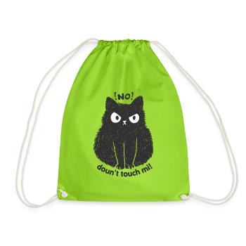 Katze Cat Haustier Geschenk - Turnbeutel - Neongrün - Vorne