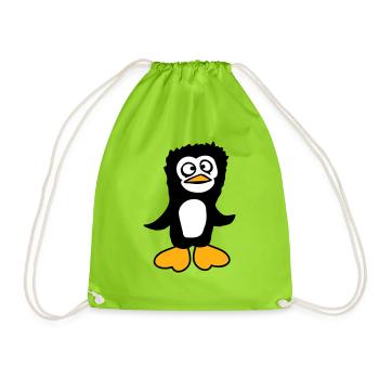Le pingouin a l’air confus, stupide, drôle, grimace - Sac de sport léger - vert néon - Devant