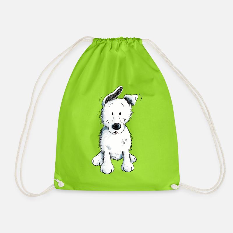 Weißer Schäferhund | Schweizer Schäferhund - Turnbeutel - Neongrün