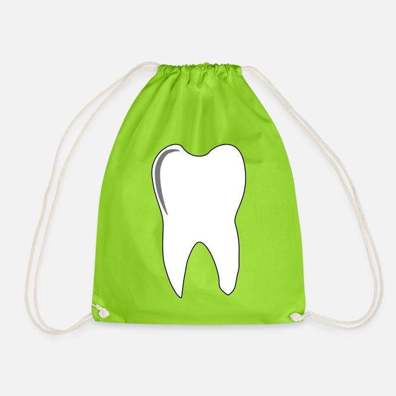 molar tooth - Drawstring Bag - neon green