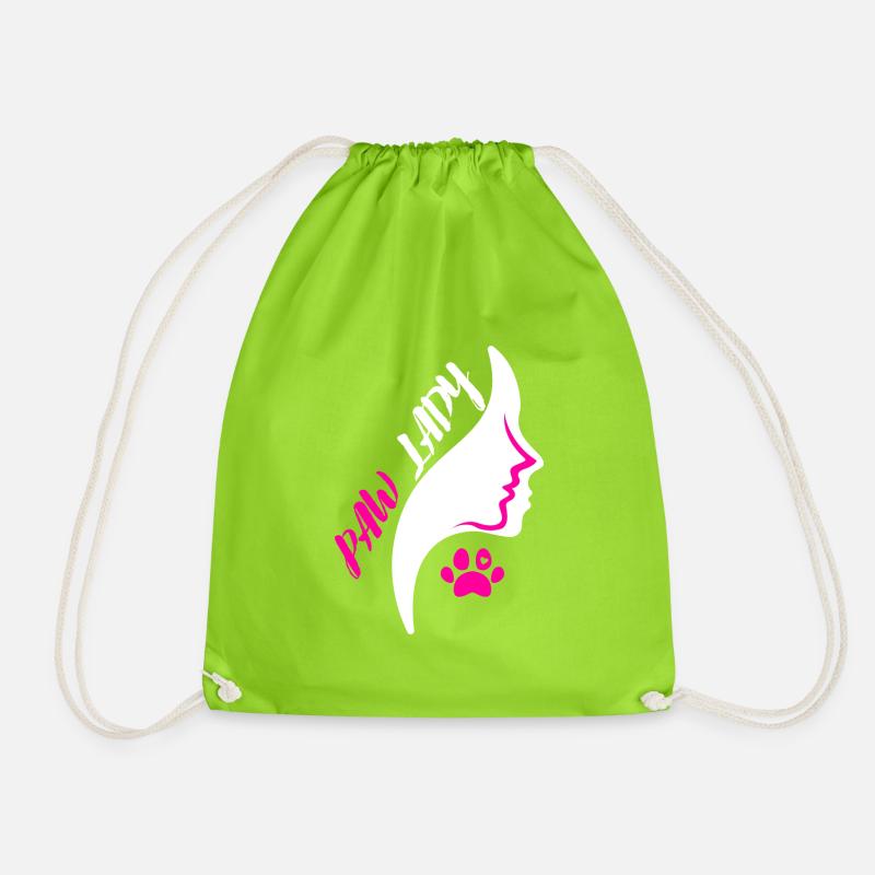 Paw lady - Drawstring Bag - neon green