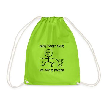Best introvert party ever - Drawstring Bag - neon green - Front