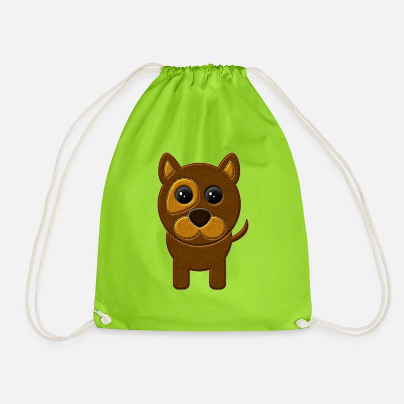 Perrito de peluche - Turnbeutel - Neongrün