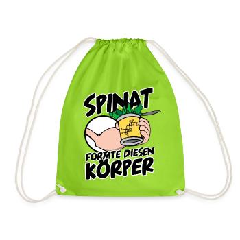 Spinat Body-Building Ecdysteron Körper Fitness - Turnbeutel - Neongrün - Vorne