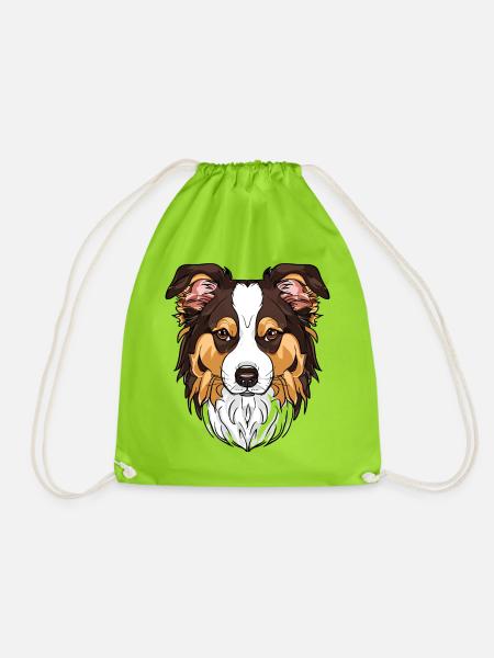Ich liebe meinen Border Collie - Turnbeutel - Neongrün