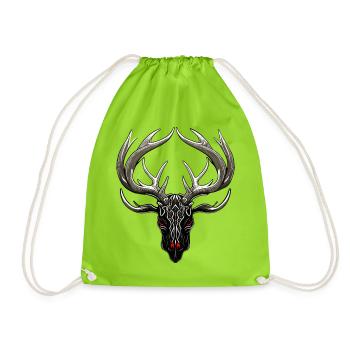 Cerf de nuit tribal - Sac de sport léger - vert néon - Devant