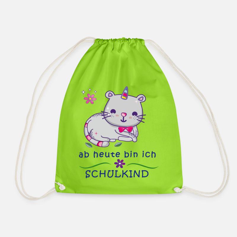 Schulkind Erstklassig Einschulung - Turnbeutel - Neongrün