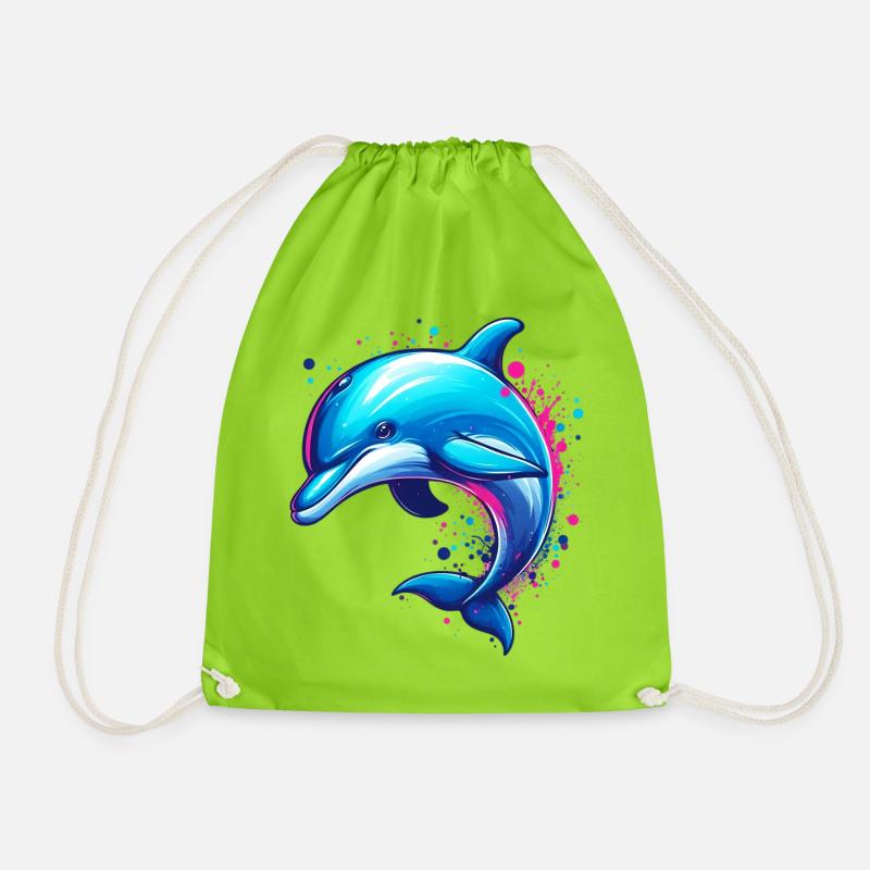 Delfin - Turnbeutel - Neongrün