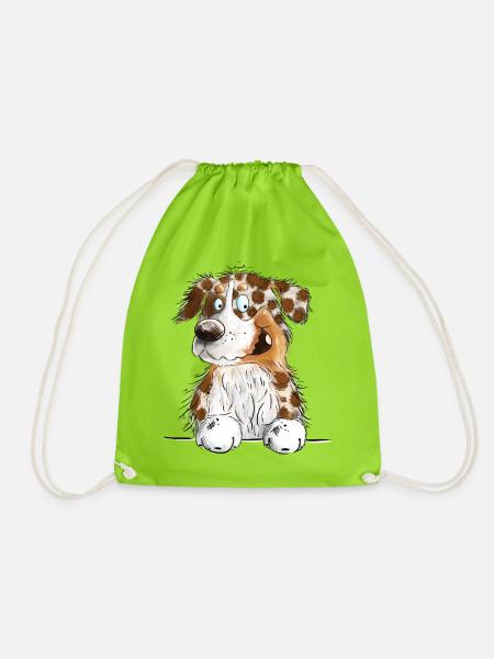 Funny Australian Shepherd Red Merle - Turnbeutel - Neongrün