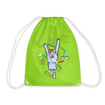 main en métal zombie illustration diables main s - Sac de sport léger - vert néon - Devant