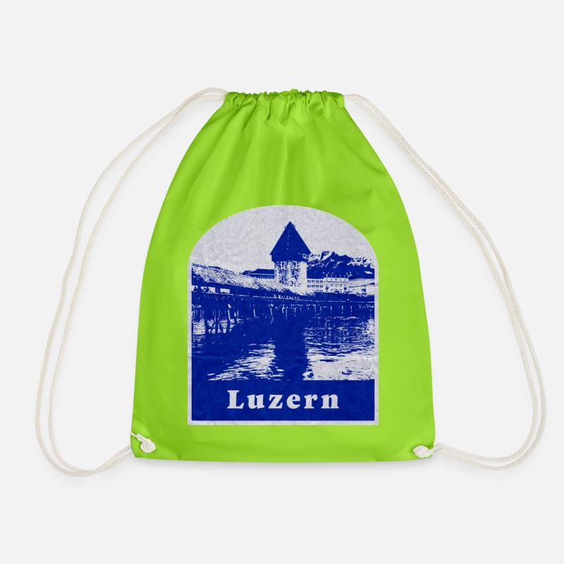 Luzern Schweiz - Turnbeutel - Neongrün