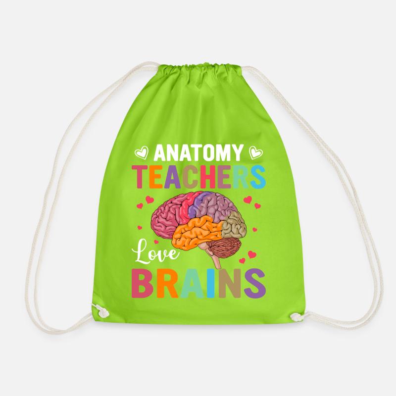 Le professeur d’anatomie aime les cerveaux – design coloré - Sac de sport léger - vert néon