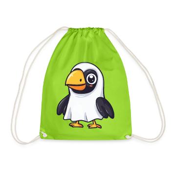 Toucan oiseau Halloween fantôme - Sac de sport léger - vert néon - Devant