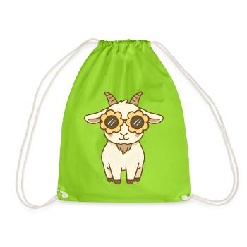 Goat - Drawstring Bag - neon green - Front