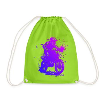 Motif motocross qui fonctionne immédiatement - Sac de sport léger - vert néon - Devant