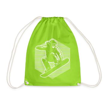Pure snowboard focus - Drawstring Bag - neon green - Front