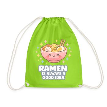 Ramen Nouilles, Amoureux des Chats, Kats Kawaii Rétro - Sac de sport léger - vert néon - Devant