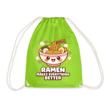 Bol de nouilles ramen Kawaii - Sac de sport léger - vert néon - Devant