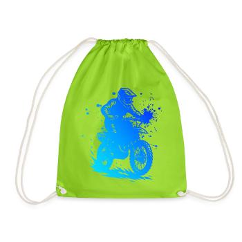 Einfach Motocross zeitloses Design - Turnbeutel - Neongrün - Vorne