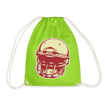 American Football Helmet - Drawstring Bag - neon green - Front
