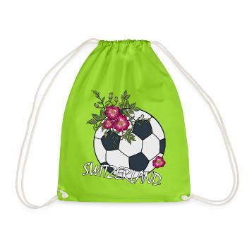 Football aux roses Suisse - Sac de sport léger - vert néon - Devant