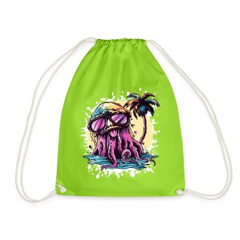 Jellyfish Summer Holiday - Drawstring Bag - neon green - Front